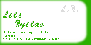 lili nyilas business card